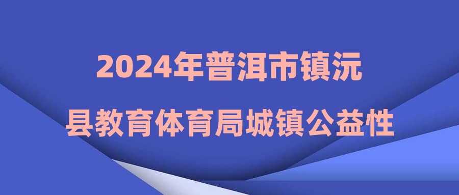 2024年普洱市镇沅县教育体育局城镇公益性岗位招聘公告