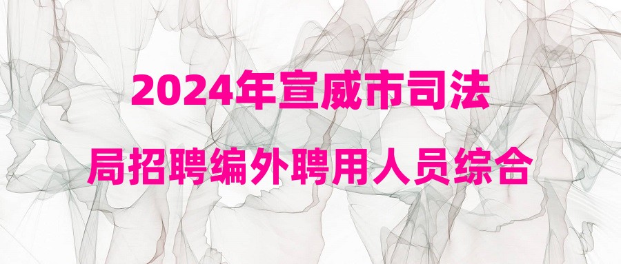 2024年宣威市司法局招聘编外聘用人员综合考核考查结果公告